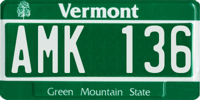 VT license plate AMK136