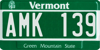 VT license plate AMK139
