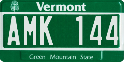 VT license plate AMK144