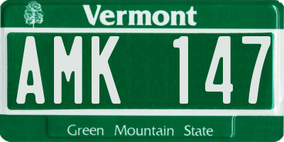 VT license plate AMK147