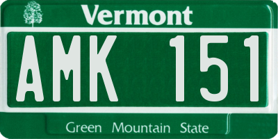 VT license plate AMK151