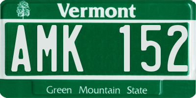 VT license plate AMK152