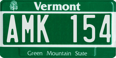 VT license plate AMK154
