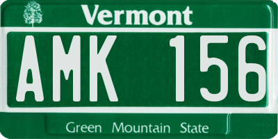 VT license plate AMK156