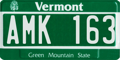 VT license plate AMK163