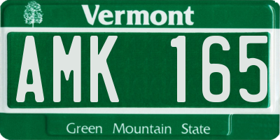 VT license plate AMK165