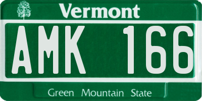VT license plate AMK166