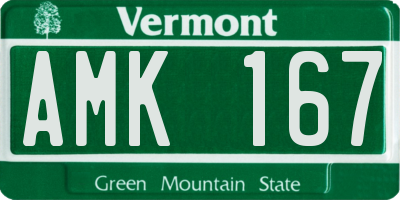 VT license plate AMK167