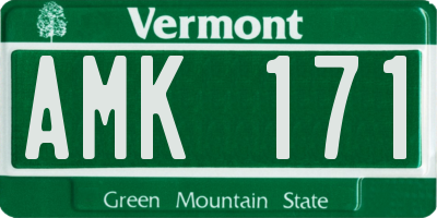 VT license plate AMK171