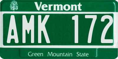 VT license plate AMK172
