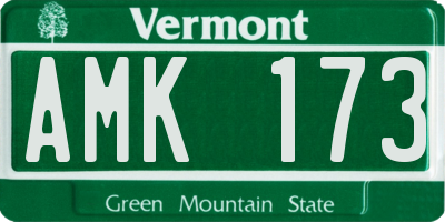 VT license plate AMK173