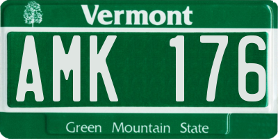 VT license plate AMK176