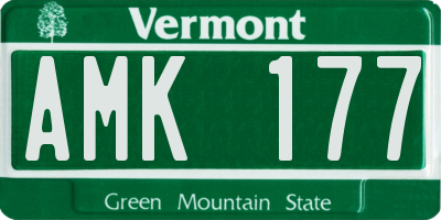 VT license plate AMK177