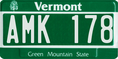 VT license plate AMK178