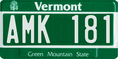 VT license plate AMK181