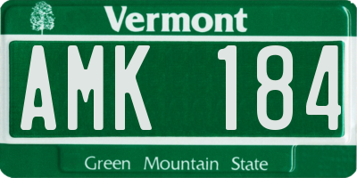 VT license plate AMK184