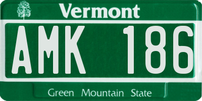 VT license plate AMK186