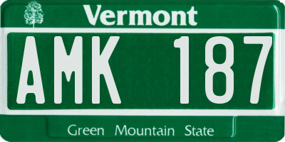 VT license plate AMK187