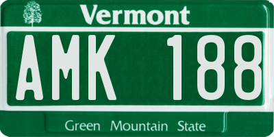 VT license plate AMK188