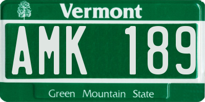 VT license plate AMK189