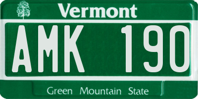 VT license plate AMK190