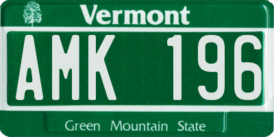 VT license plate AMK196