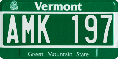 VT license plate AMK197