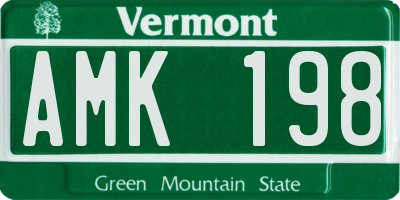VT license plate AMK198