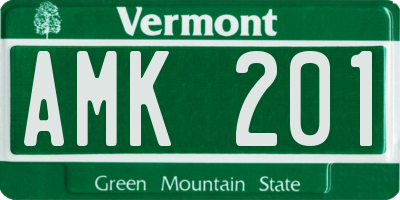 VT license plate AMK201
