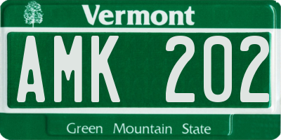 VT license plate AMK202