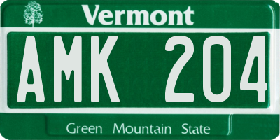 VT license plate AMK204