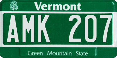 VT license plate AMK207