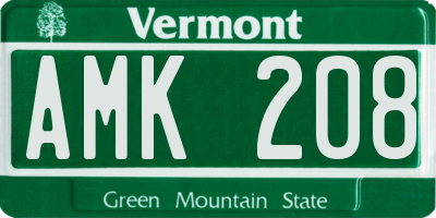VT license plate AMK208