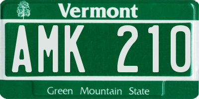 VT license plate AMK210