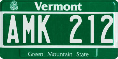 VT license plate AMK212