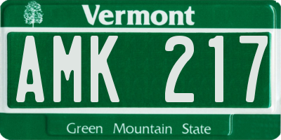 VT license plate AMK217