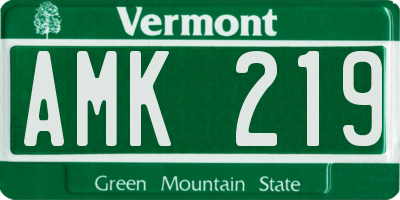 VT license plate AMK219