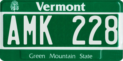 VT license plate AMK228