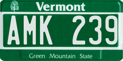 VT license plate AMK239
