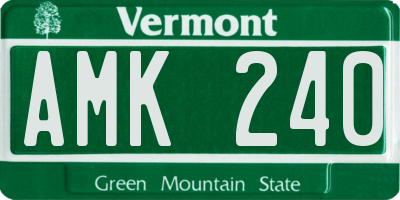 VT license plate AMK240