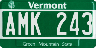 VT license plate AMK243