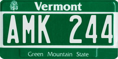 VT license plate AMK244