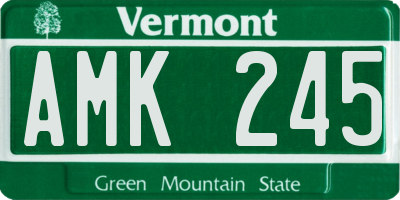VT license plate AMK245