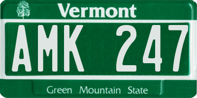 VT license plate AMK247