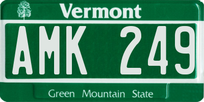 VT license plate AMK249
