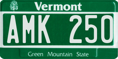 VT license plate AMK250