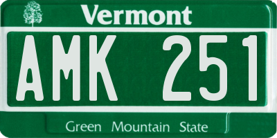 VT license plate AMK251