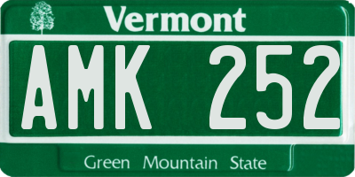 VT license plate AMK252