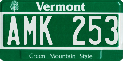 VT license plate AMK253
