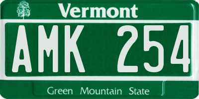 VT license plate AMK254